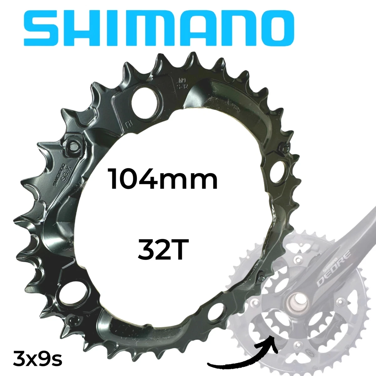 Plateau Campagnolo C9 – 53 Dents, 135mm, 9 Vitesses, Couleur Noire, Neuf