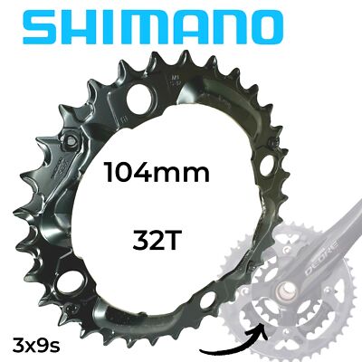 Shimano Fahrrad Kurbel Ersatz Kettenblatt DEORE FC-M590 32T Schwarz