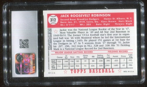 2001 Topps Archives Reserve Jackie Robinson 1952 Reprint Chrome Refractor CGC 9 - Picture 2 of 2
