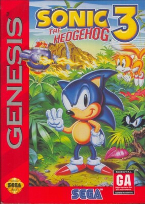Sega Genesis Classic Art Sonic the Hedgehog 3 Wars Video Game Cover Poster 11x15