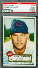 1952 TOPPS # 176 HANK EDWARDS PACK FREASH PSA 9 MAC SOLO FINEST GRADE *