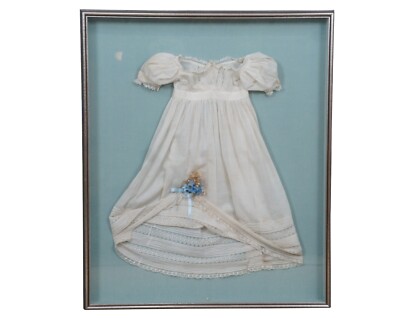 Antique 19th Century Infant Christening Gown Lace Baby Dress - Main Image