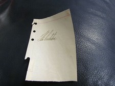 Tex Carleton Autographed Cut JSA Auction Certified 