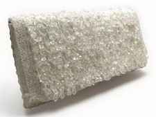 Vintage Beaded Clutch Evening Purse Made In Hong Kong 10x5x1"
