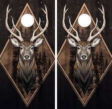 WATERPROOF  FADEPROOF Cornhole Board Wraps / Deer Portrait