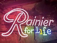 Rainier Beer For Life 20"x16" Neon Sign Lamp Light Bar Garage Club Party Artwork