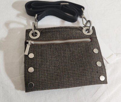 HAMMITT Montana Reversible Small EDISON HOUNDSTOOTH Crossbody Bag Black  Brown