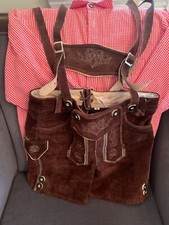 Boy s genuine suede short German/Austrian ledershosen outfit - Size 152 european