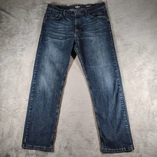 Wranglers Jeans Relaxed 38x32 Men Dark Wash Blue Bootcut Stretch Denim Blk Tab