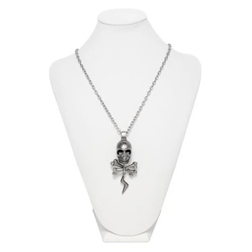 collar calavera huesos cruz acero inoxidable colgante collar por controse Foto 3 de 4