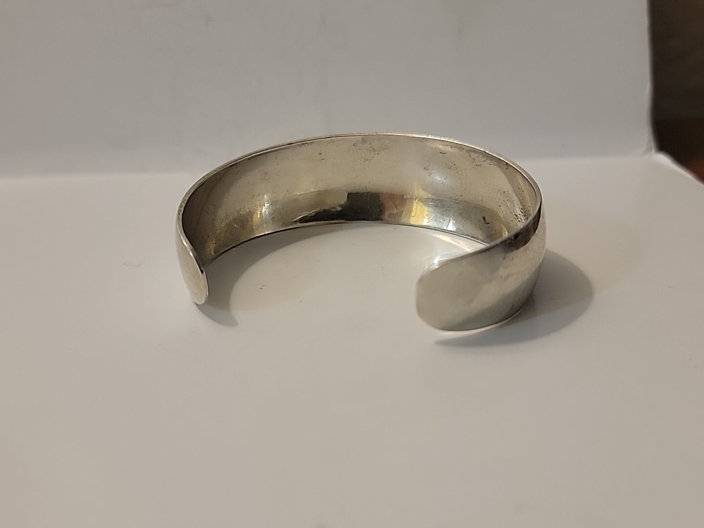 Sterling 925 Silver Solid Cuff Bracelet Signed TG… - image 3