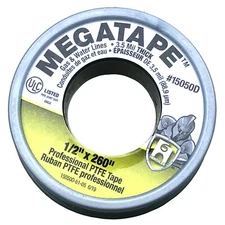 15050D MEGATAPE 1/2''x260'' Professional PTFE Tape, Gas & Water Lines, 305 Mil T
