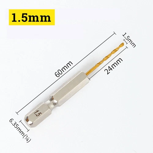 1.5-13mm Handhaben Bohrer Mit 1/4" Sechskantschaft Hss Spiralbohrer Bitaufnahme - Bild 11 von 25