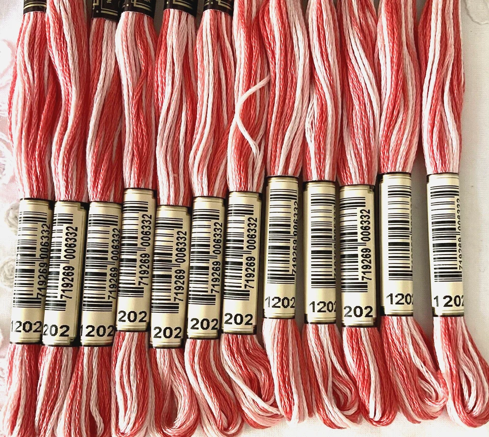 Anchor Embroidery Floss Lot of 12 Coral Pink Color Variegated #1202 New - Image 2 of 2