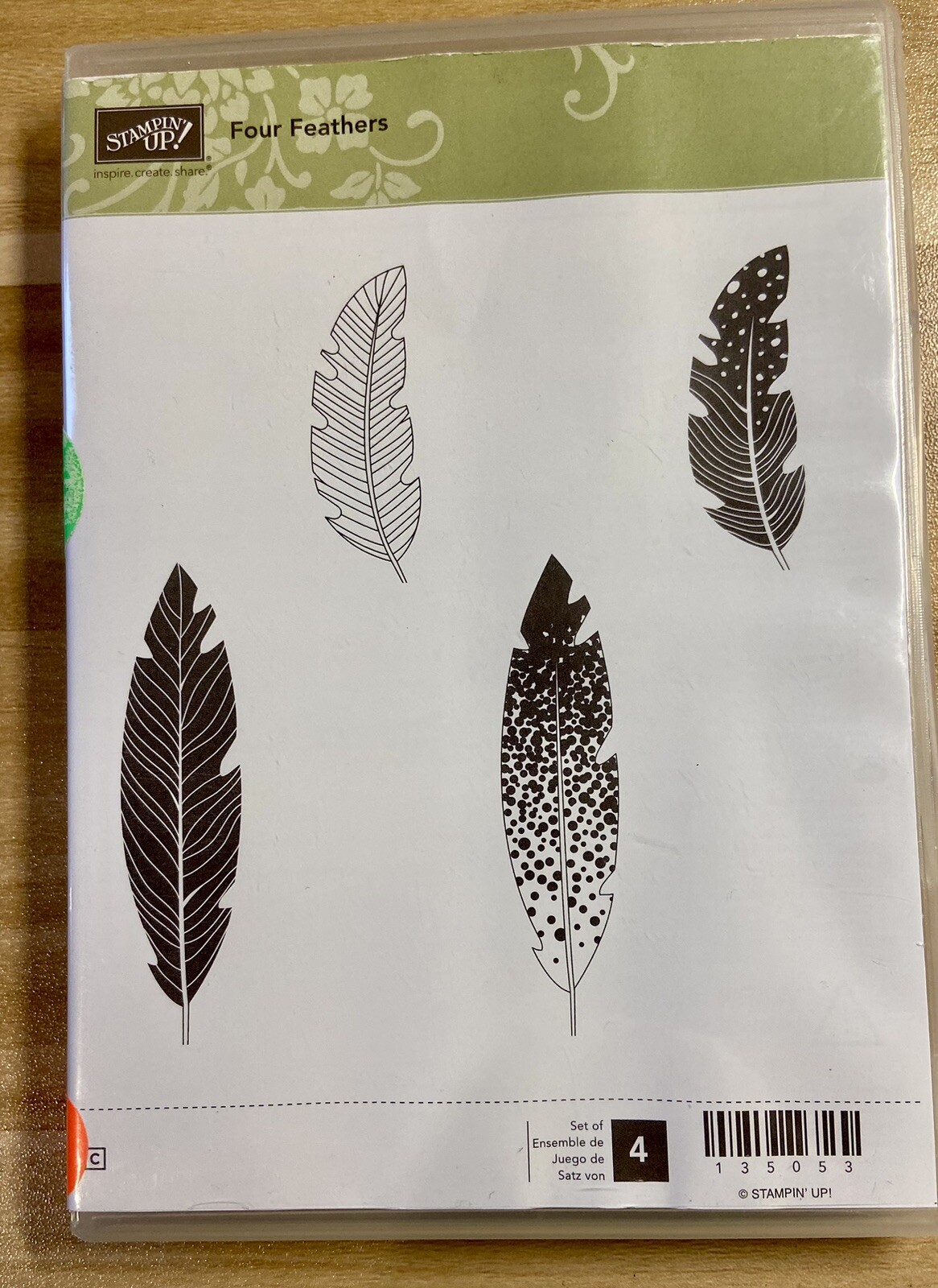 Stampin'Up! FOUR FEATHERS Rubber stamps & FEATHERS Framelits Dies