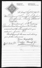 Excelsior Mfg. Charter Oak Stoves 1892 Payment Receipt Billhead Elling* Buford*