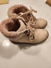 Excellent Toddler Girl Faux Suede Laced Up Sherpa-Cuff boots, Pink, size 11  — photo 5