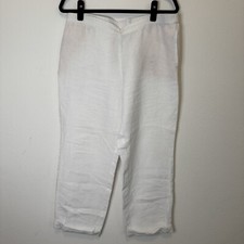 J. Jill Linen Pants White Wide Leg Pockets Lightweight Pocket Beach Womens 16