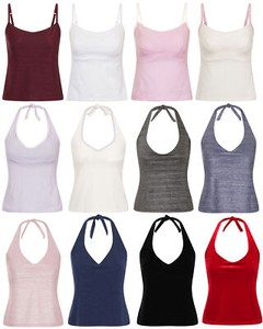 strappy vest top with built in bra