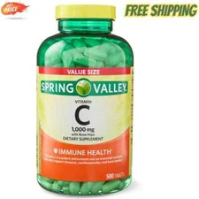 Spring Valley 1000mg Vitamin C with Rose Hips Tablets - 500 Count