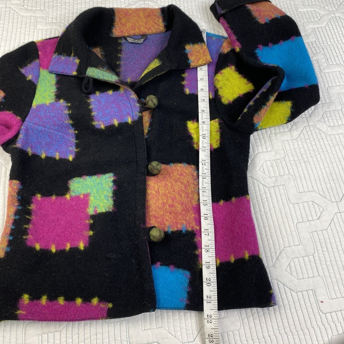 Vintage Artisan ANNIKKI KARVINEN Wool Jacket HandMade In Vintage Artisan ANNIKKI KARVINEN Wool Jacket HandMade In