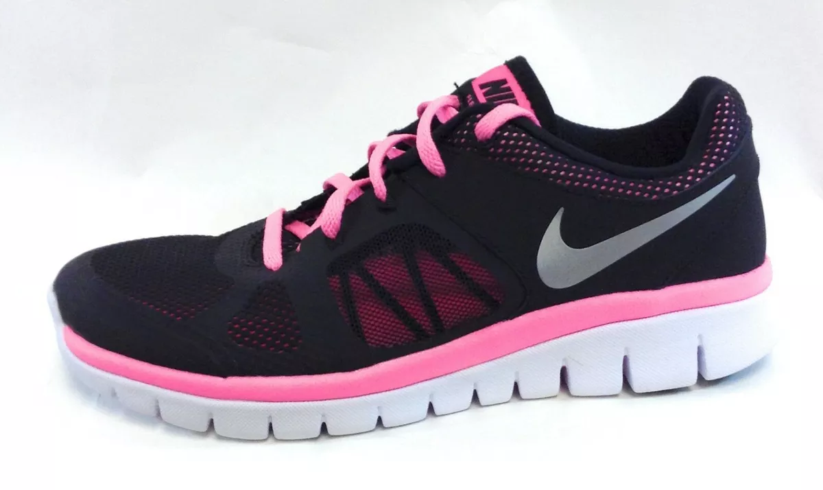 Girls Kids Youth Nike Flex 2014 RN 642755 001 Black Pink DS