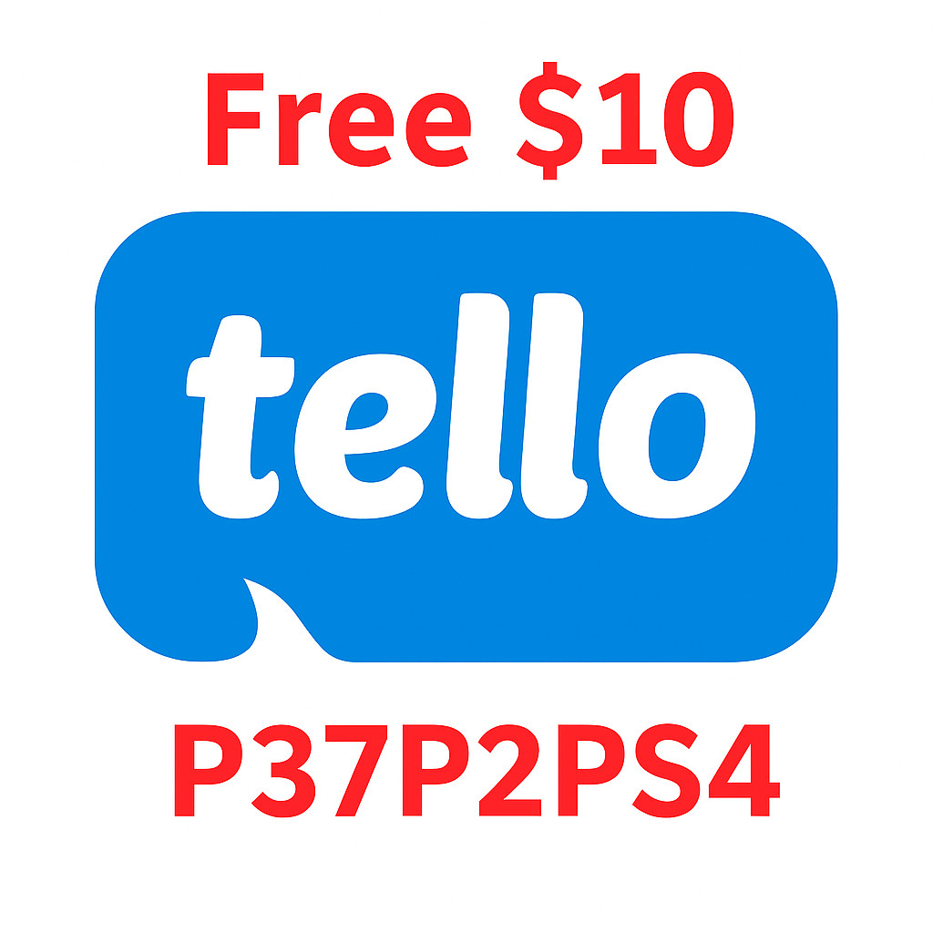 $10 Tello Referral Account CREDIT, Referral Code, Promo Code P37P2PS4  *Not sim*