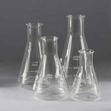 50ml-2000ml Transparent Erlenmeyer Conical Flask Chemistry Lab Glassware CA