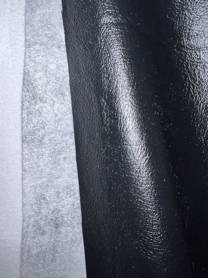 Solid Black Multipurpose Automotive Furniture Vinyl Upholstery Fabric 76" X 55" - Image 4 of 4