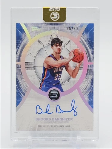 BROOKS BARNHIZER 2025-26 TOPPS 3 ROOKIE AUTOGRAPHS THUNDER RC AUTO /49 Q3668