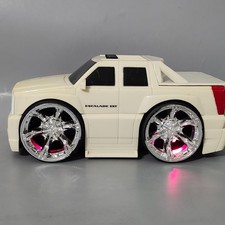 A-ah Toys White Cadillac Escalade Ext Light Sound Toy Booming Speakers Dub Rims