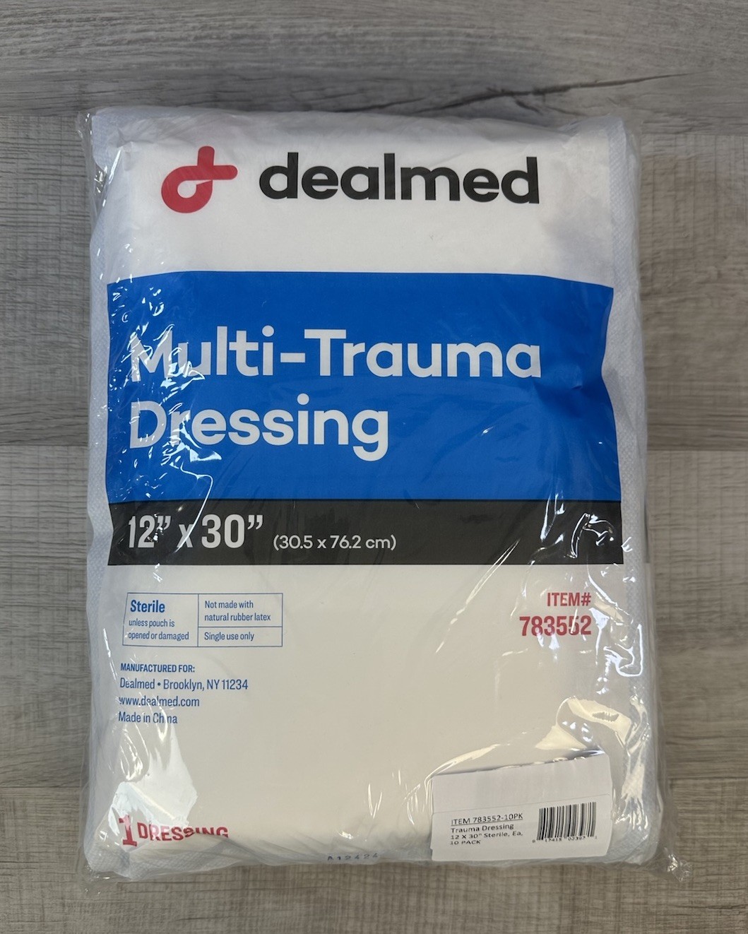 Dealmed Multi-Trauma Dressing Pads 12X30” 10 Pack