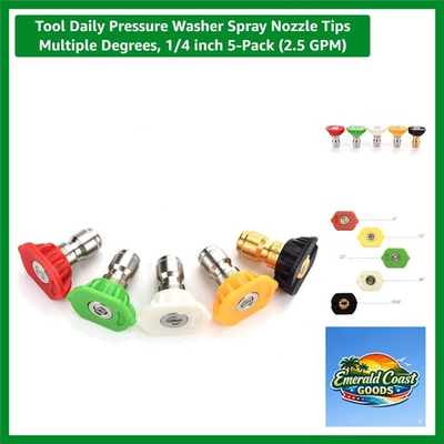 #ad Multi Angle Pressure Washer Nozzles 5 Pack 1 4 inch Compatible with 4000 PSI $11.99