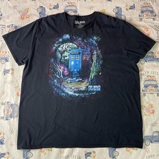 2017 Doctor Who & The Daleks Tardis Graphic T-Shirt Black Size 3XL