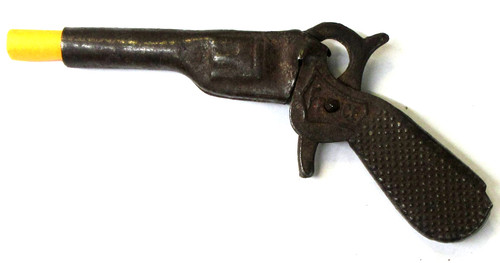 ca. 1900 P.E. France heavy tin 4.5" long single shot capgun cap gun