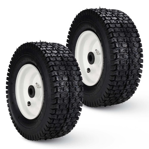 New Air Filled Lawnmower Tires on Wheel 13x5.00-6", 3" Centered Hub, 3/4" Gre...
