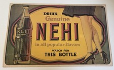 Ancienne enseigne en carton Nehi soda véritable boisson