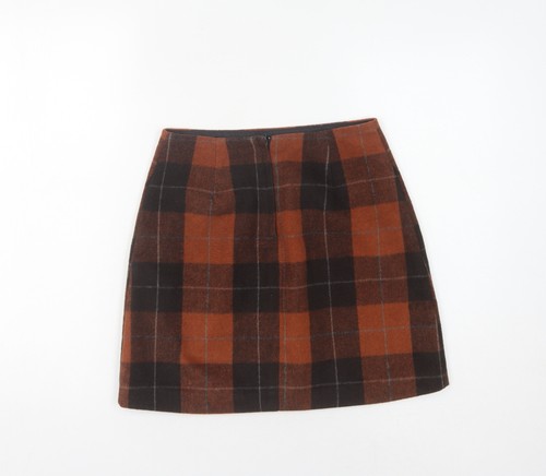 New Look Women's Brown Check Pencil Skirt, Size 6 - Picture 2 of 12