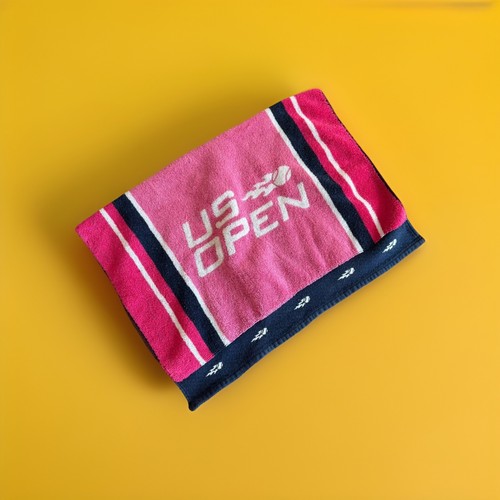 Vintage Wilson U.S. Open Tennis Championships Towel Pink USA Made 100% Cotton