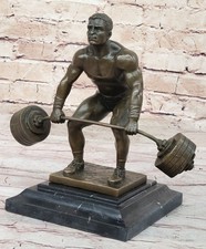 Jean Patoue Bronze Skulptur Gewichtheben Trophäe Mr Olympia Statue Kunst Dekor