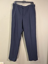 Prada Navy Blue Wool Dress Pants Mens Sz 33x31 Business Luxury Flat Front Italy