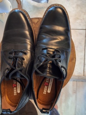 Deer Stags Boys Zander Black Lace Up Oxford Dress Shoes Size