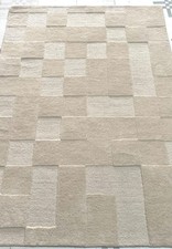 Hand-Tufted Wool Rug: Modern Geometric High-Low Pile, Modern Soft Home Decor