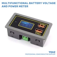 12V 24V LiFePO4 Lead-Acid Battery Capacity LCD Tester with USB 1Pcs   