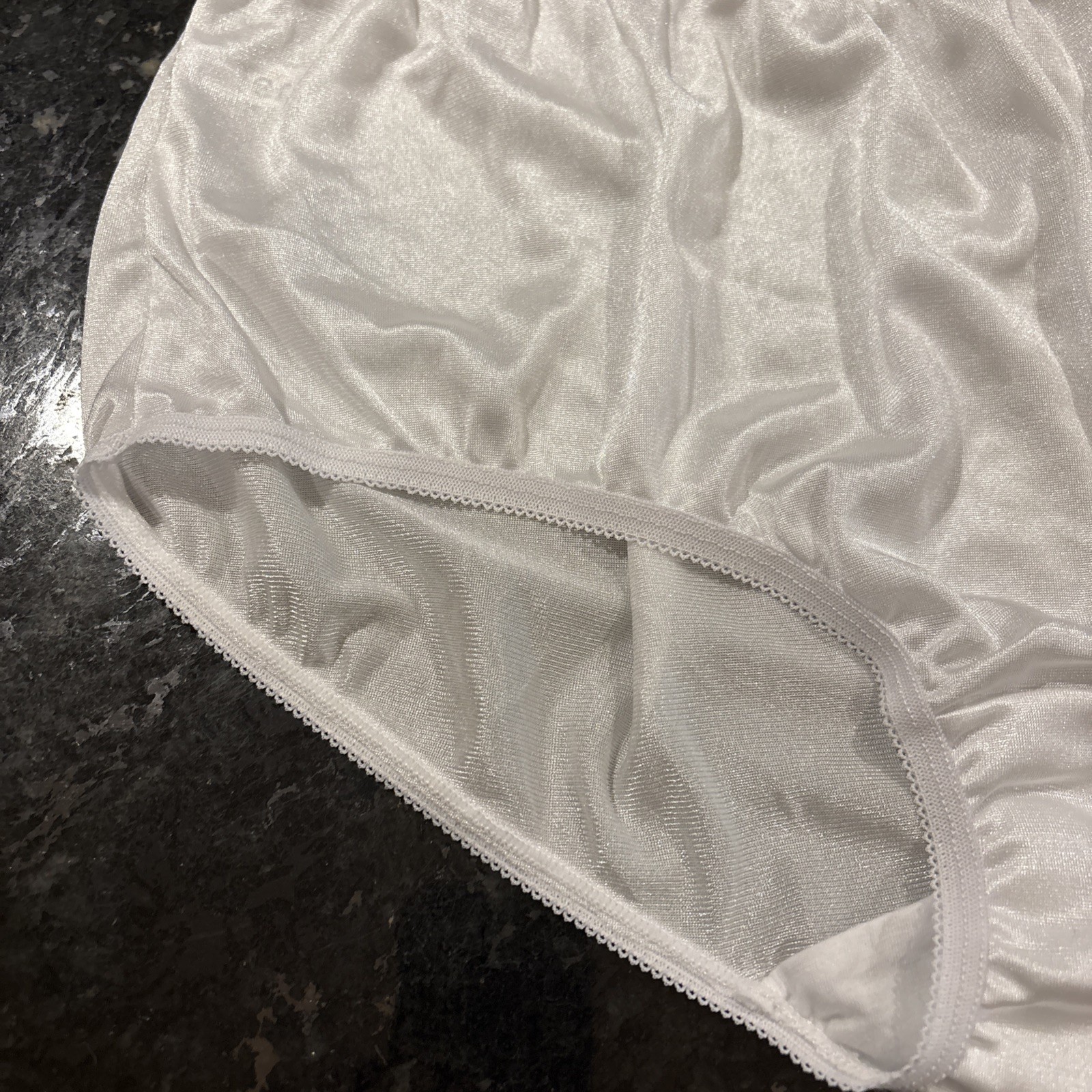 Nylon Brief Panty Classic Granny Panties by Teri Lingerie white , Size 8