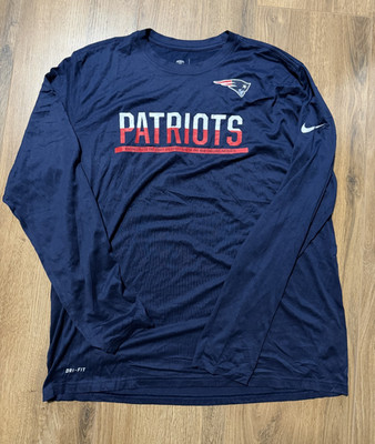 Nike DRI-FIT NFL Herren New England Patriots Langarmshirt Training Blau Gr.  XL