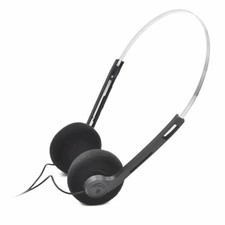 Retro Over Ear Wired Headphones 3.5mm Vintage Stereo Headset Black