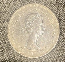 1960 Crown Coin British Exhibition New York Five Shillings Elizabeth II