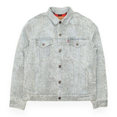 Supreme x Levis Snakeskin Trucker Jacket Size Medium Blue