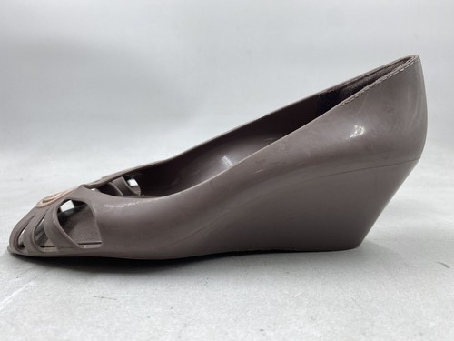 Gucci Interlocking G Brown Rubber Jelly Wedge Sandals Size 37